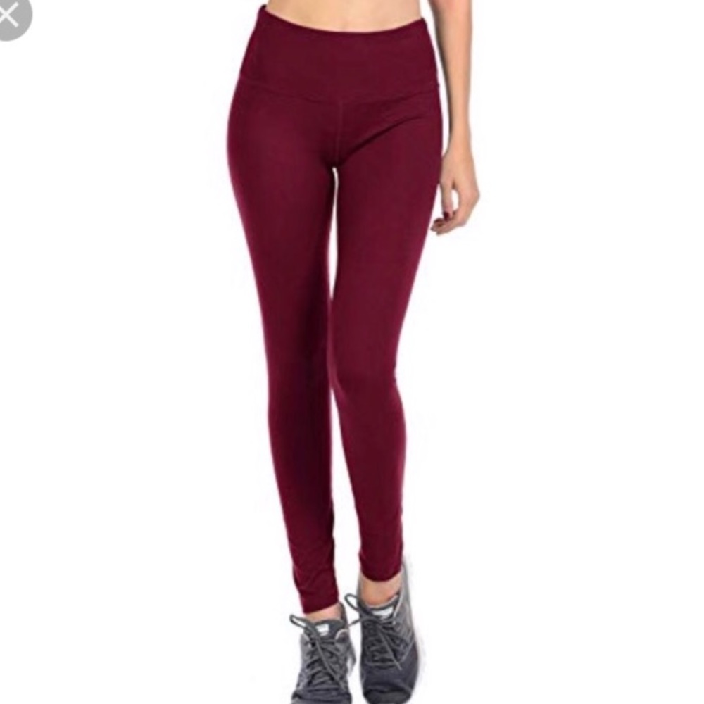 Maroon Full Length Leggings